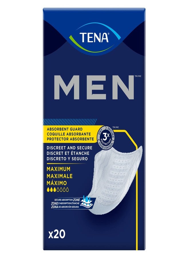 TENA Men Dry-Fast Core Maximum Adult Male Bladder Control Pads (20, Count) - Image 1